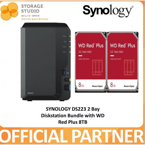 SYNOLOGY 2-Bay Diskstation DS223 Bundle with WD Red Plus 2 x 8TB